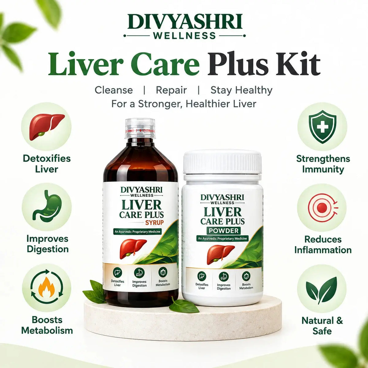 Liver Care Plus Kit – Syrup & Powder Herbal Wellness Combo