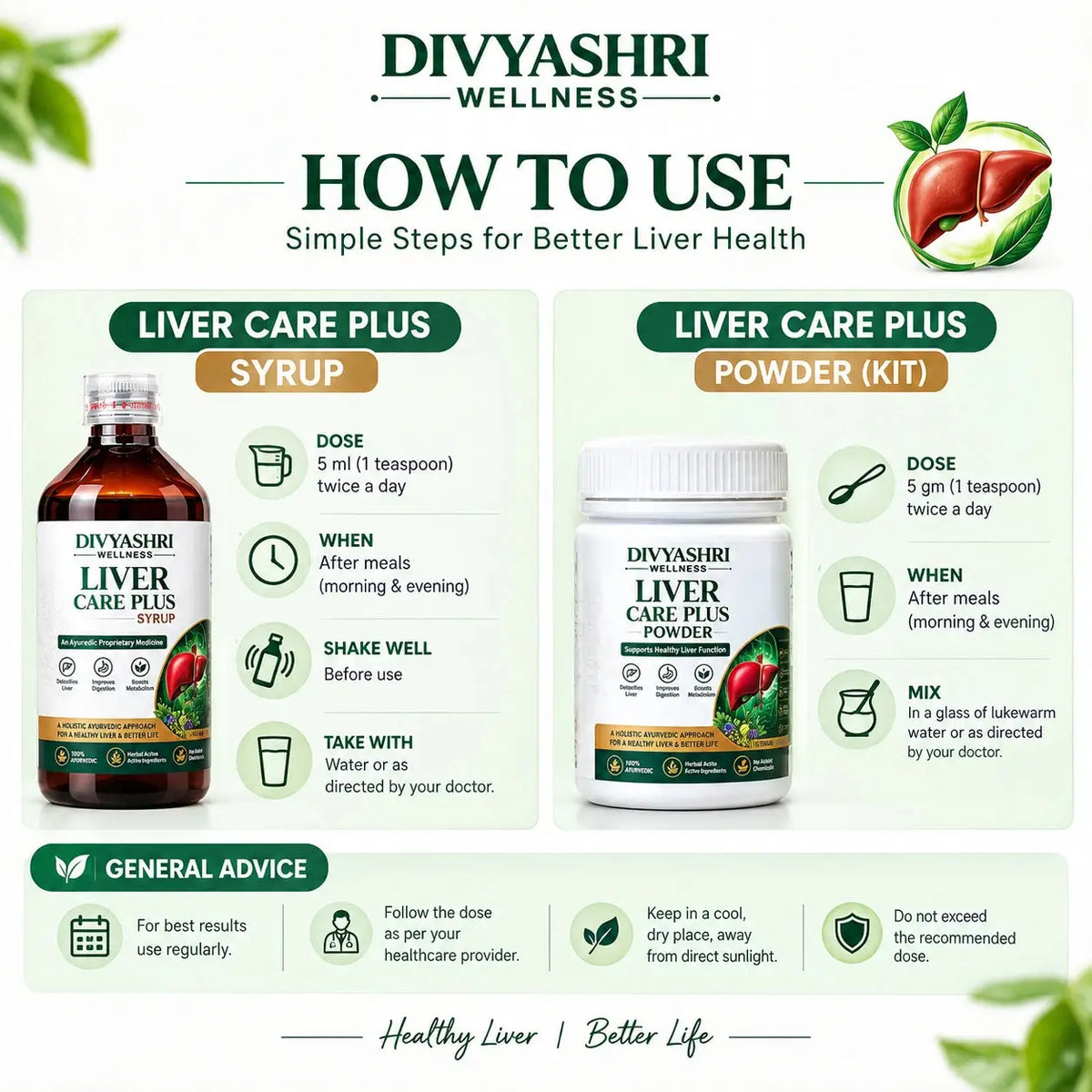Liver Care Plus Kit – Syrup & Powder Herbal Wellness Combo
