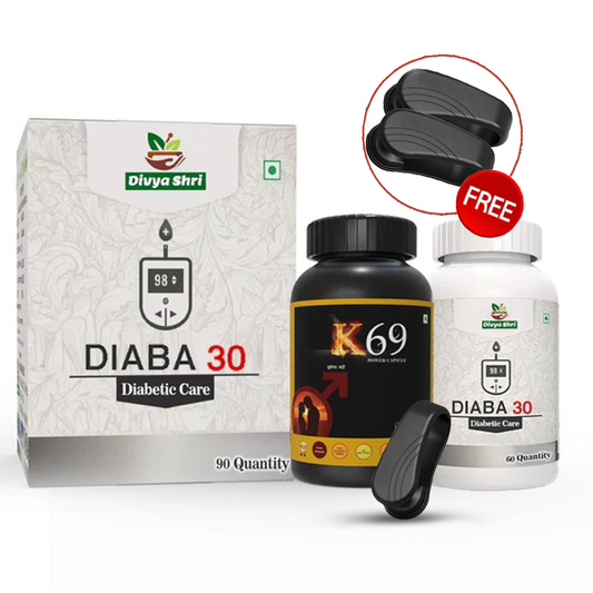 Diaba 30 और K69 Combo – शुगर कंट्रोल और पुरुष शक्ति बढ़ाने की आयुर्वेदिक दवा + FREE Acupressure Clip