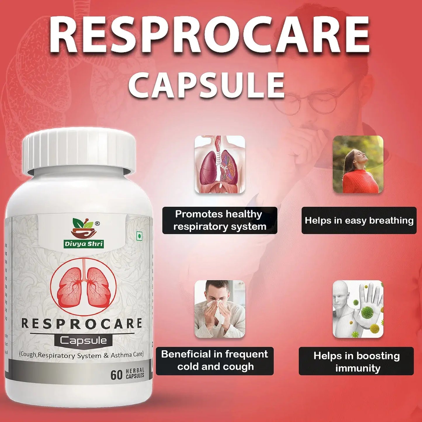फेफड़ों की सफाई और मजबूती के लिए – Resprocare capsule हर्बल सप्लीमेंट